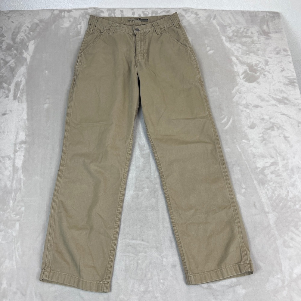 Carhartt Relaxed Straight Rigby Dungaree Pants Mens 30x32 Tan Workwear Grunge